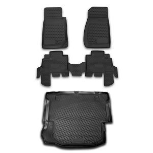Jeep Wrangler 3D Floor-Trunk Mats - Omac - Kit - Black - 2007-2013